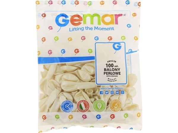 Gemar Pearl metalliske ballonger, AM50, 13 cm, 100 stk.