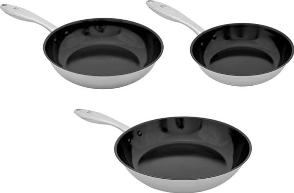 Shiori stekepannesett i rustfritt stål 304 med keramisk belegg for induksjon 20/24/28 cm