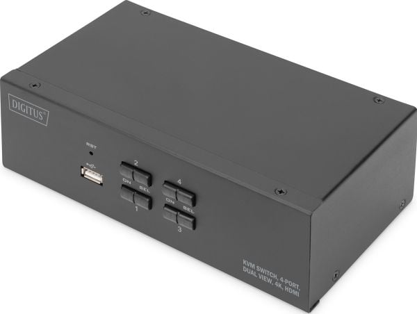 DIGITUS - KVM / lyd / USB-svitsj - 4 x KVM port(s) - 1 lokalbruker - stasjonær