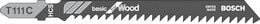 Bosch Basic for Wood T 111 C - Stikksagblad - for tre, kartong, kryssfinér, fiberplate, bløtt tre - 5 deler - lengde: 100 mm