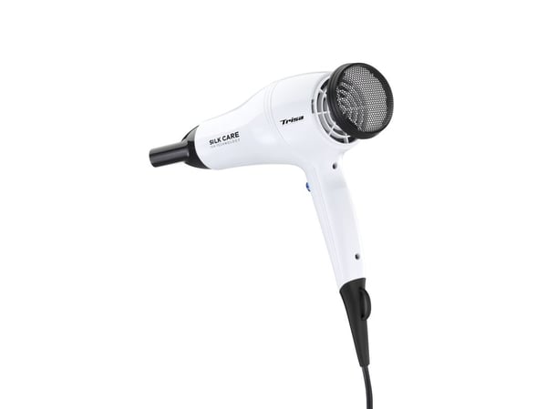 Trisa Silk Care hårfön 2200 W med upphängningsögla, svart/vit