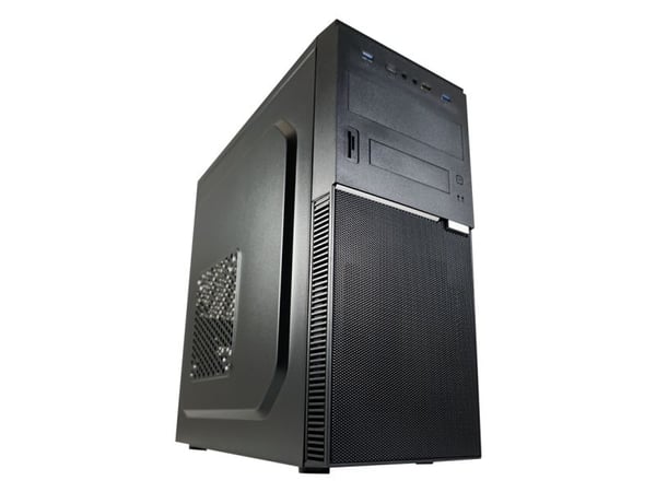Hus MidiTower ATX 7041B svart USB-C/USB-A, HD Audio, uten strømforsyning