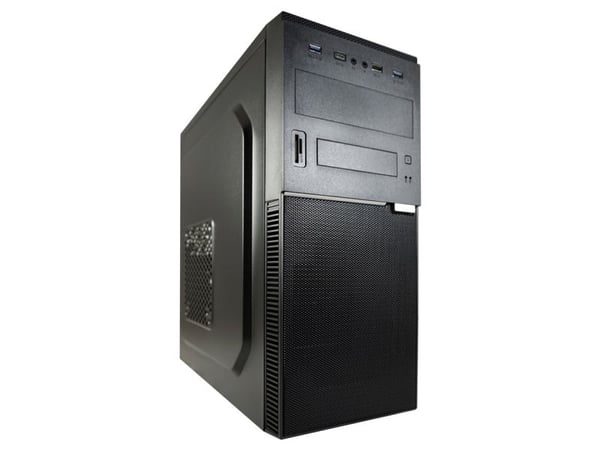 Hus MidiTower ATX 7041B svart USB-C/USB-A, HD Audio, uten strømforsyning