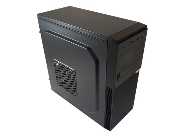 Hus MidiTower ATX 7041B svart USB-C/USB-A, HD Audio, uten strømforsyning