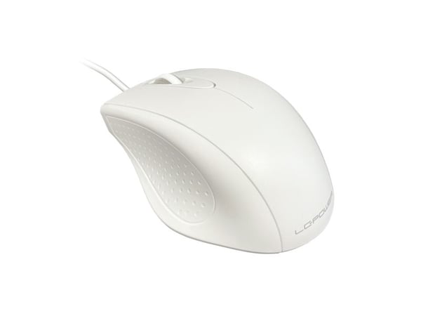 LC Power m710W - Mus - optisk - 3 knapper - kablet - USB - hvit