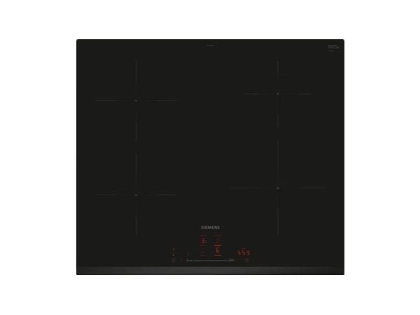 Siemens iQ100 EH631HEB1E - Induksjonskomfyrtopp - 4 plater - Nisje - bredde: 56 cm - dybde: 49 cm fasettert front, - uten ramme - svart