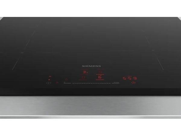 Siemens iQ100 EH631HEB1E - Induksjonskomfyrtopp - 4 plater - Nisje - bredde: 56 cm - dybde: 49 cm fasettert front, - uten ramme - svart