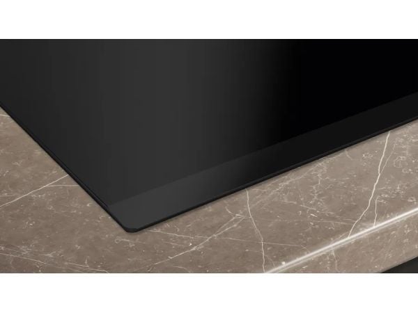 Siemens iQ100 EH631HEB1E - Induksjonskomfyrtopp - 4 plater - Nisje - bredde: 56 cm - dybde: 49 cm fasettert front, - uten ramme - svart