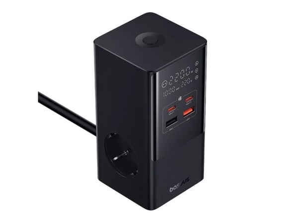 Baseus PowerCombo Tower, Sisätila, AC, 1,5 m, musta