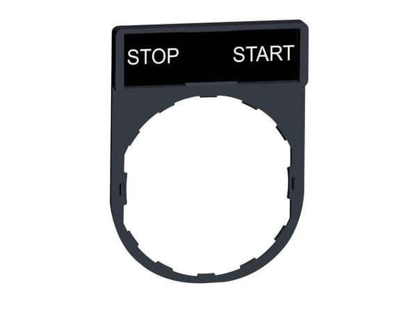 SCHNEIDER ELECTRIC Skylthållare 30 x 40 mm. Med tecken. Text: STOP-START Färg: Svart eller Röd
