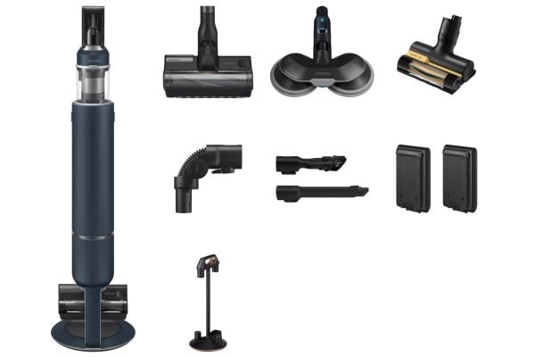 Samsung BESPOKE Jet Plus pro extra VS20B95973B - Støvsuger - pinne/håndholdt (2-i-1) - uten pose - 580 W - uten kabel - black ChroMetal/midnight bl...