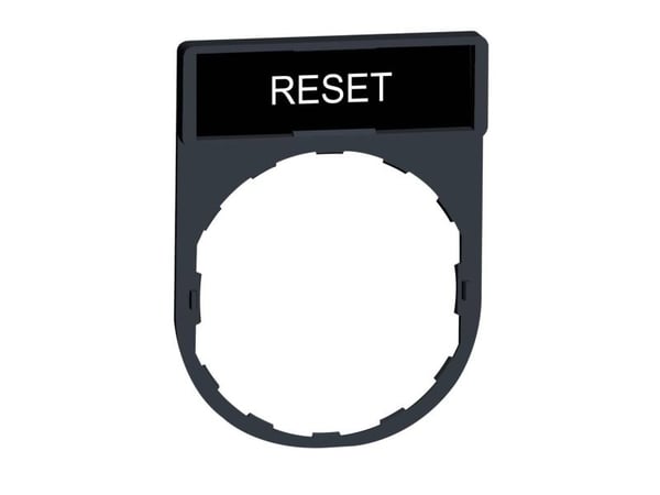 SCHNEIDER ELECTRIC Kyltti, jossa symboli 8 x 27 mm Musta viite: RESET 30 x 40 mm sis. kyltin