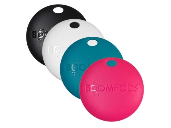 Boompods Boomtag, Vare, Søker, Sort, Blå, Rosa, Hvit, Vannbestandig, IPX5, Find My