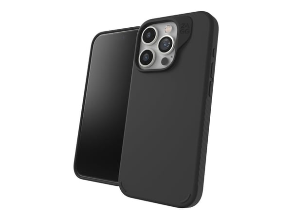 ZAGG Manhattan Snap - Baksidedeksel for mobiltelefon - MagSafe-samsvar - silikon - svart - for Apple iPhone 15 Pro