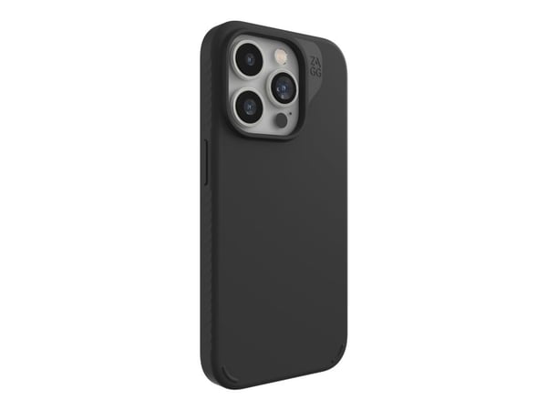 ZAGG Manhattan Snap - Baksidedeksel for mobiltelefon - MagSafe-samsvar - silikon - svart - for Apple iPhone 15 Pro