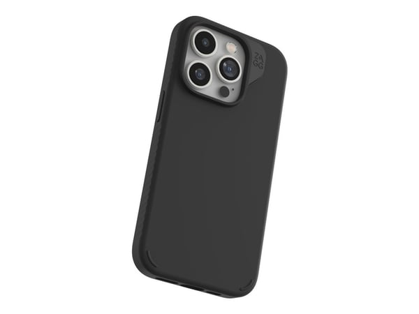 ZAGG Manhattan Snap - Baksidedeksel for mobiltelefon - MagSafe-samsvar - silikon - svart - for Apple iPhone 15 Pro