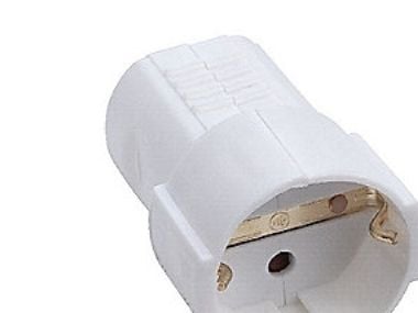 Schuko förlängningskabel M/J vit