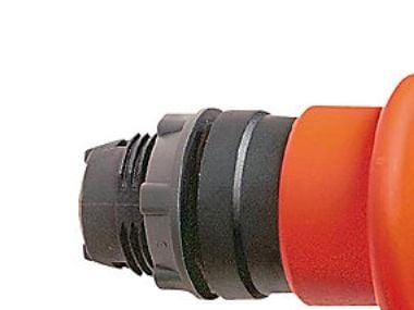 Harmony-muovinen hätäpysäytyspää, jossa on Ø40 mm:n varpaanpää, punainen väri ja vapautus vetämällä