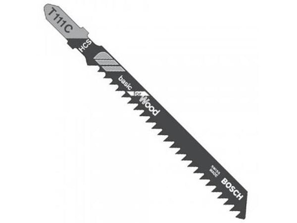 Bosch Basic for Wood T 111 C - Stikksagblad - for tre, kartong, kryssfinér, fiberplate, bløtt tre - 5 deler - lengde: 100 mm