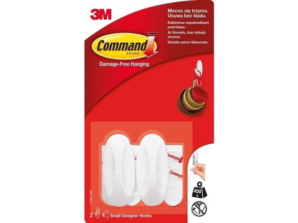 3M Comannd gjenbrukbar kroksats 2 kroker + 4 hanreimer 17082....