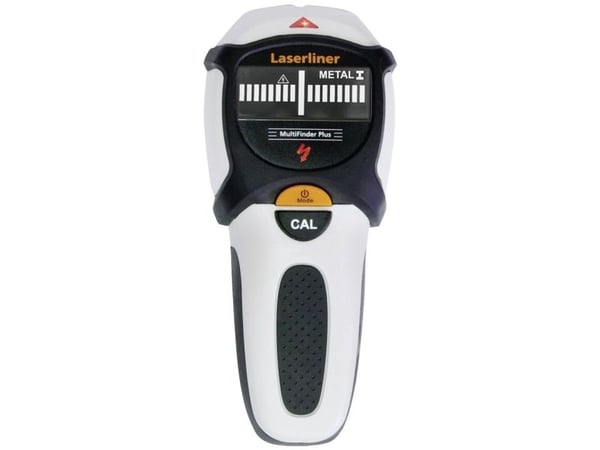 Laserliner MultiFinder Plus, Jernholdig metall, Live kabel, Ikke-jernholdig metall, Tre, Sort, Hvit, 10 cm, 4 cm, 4 cm, Alkalinsk