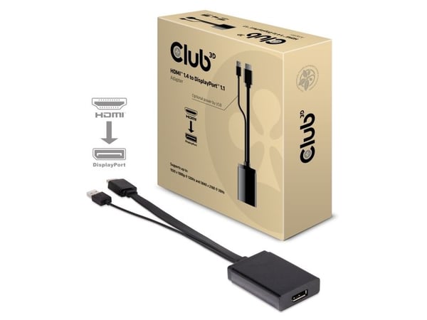 Club 3D - DisplayPort-kabel - 24 pin USB-C (hann) til DisplayPort (hann) - 1.2 m - 4K-støtte