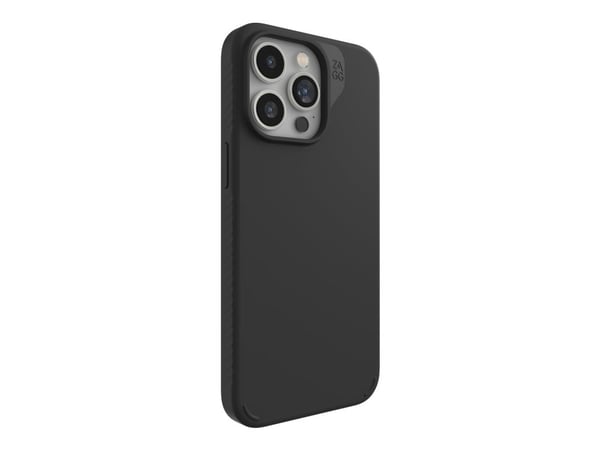 ZAGG Manhattan Snap - Baksidedeksel for mobiltelefon - MagSafe-samsvar - silikon - svart - for Apple iPhone 15 Pro Max