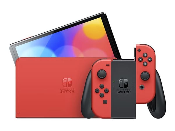 Nintendo Switch - OLED Model - Mario Red Edition, Nintendo Switch, NVIDIA Custom Tegra, Punainen, Analoginen/Digitaalinen, D-pad, Kotipainike, Virt...