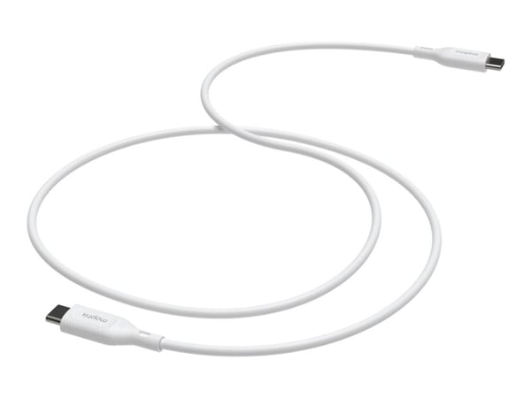 mophie essentials - USB-kabel - 24 pin USB-C (hann) til 24 pin USB-C (hann) - 1 m - USB Power Delivery (60W) - hvit
