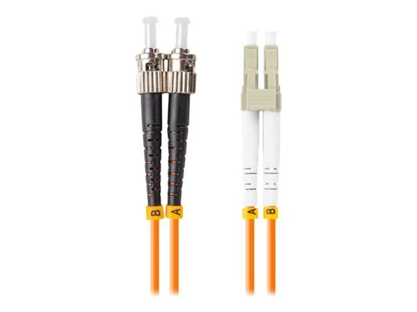 Lanberg - Koblingskabel - ST/UPC-multimodus til LC/UPC-multimodus - 10 m - 3 mm - fiberoptisk - dupleks - 50 / 125 mikroner - OM2 - oransje