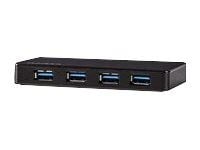 Nedis UHUBU3420BK - Hubb - 4 x SuperSpeed USB 3.0 - skrivbordsmodell