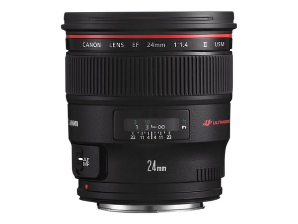 Canon EF - Vidvinkelobjektiv - 24 mm - f/1.4 L II USM - Canon EF - for EOS 1000, 1D, 50, 500, 5D, 7D, Kiss F, Kiss X2, Kiss X3, Rebel T1i, Rebel XS...