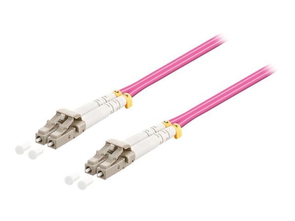 goobay - Nettverkskabel - LC multimodus (hann) til LC multimodus (hann) - 5 m - 5 m - fiberoptisk - 50 / 125 mikroner - OM4 - halogenfri - fiolett