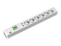 Bachmann 6x Schuko, 2m, 2 m, Tyyppi F, Muovi, Harmaa, Muovi, 6 AC-pistorasia(a)