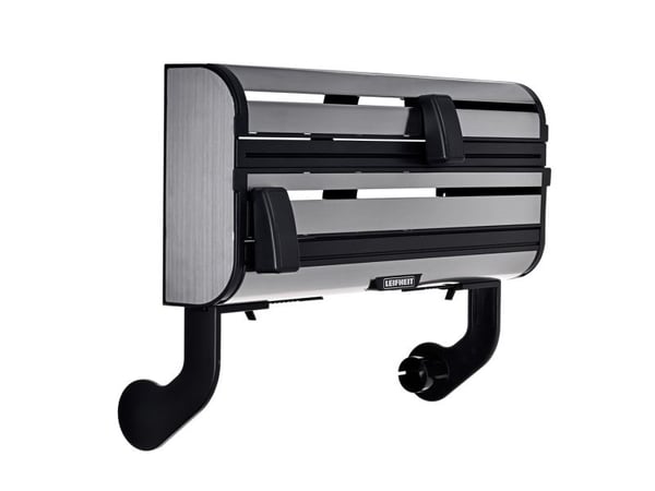 Leifheit 25793, Veggmontert tørkepapirholder, Sort, Rustfritt stål, Rustfritt stål, 28 cm, Rektangel, Plastfolie