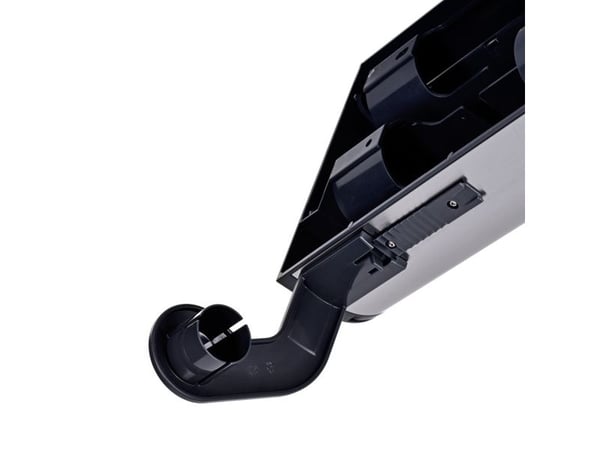 Leifheit 25793, Veggmontert tørkepapirholder, Sort, Rustfritt stål, Rustfritt stål, 28 cm, Rektangel, Plastfolie
