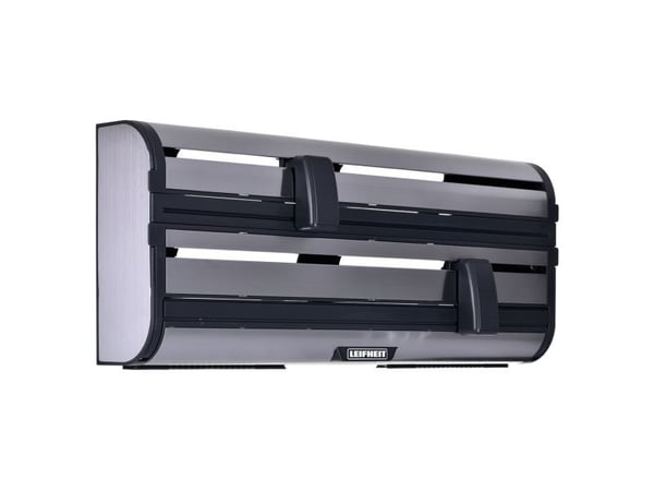 Leifheit 25793, Veggmontert tørkepapirholder, Sort, Rustfritt stål, Rustfritt stål, 28 cm, Rektangel, Plastfolie