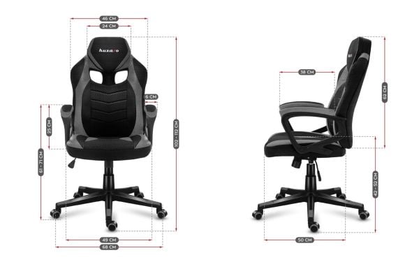 Huzaro FORCE 2.5 GREY MESH, Gaming-stol, 140 kg, Maske sete, Polstret Rygg, Billøp, Universell