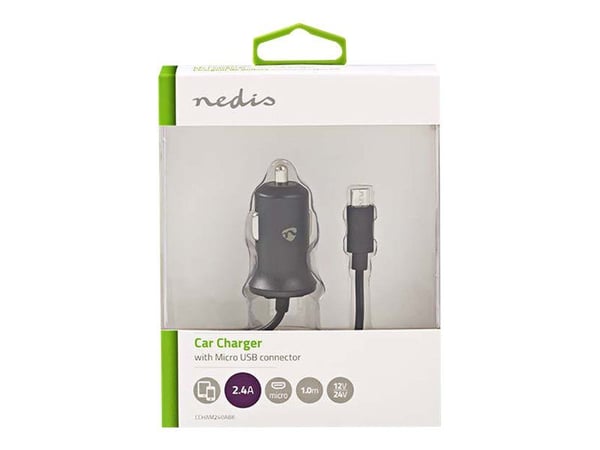 Nedis - Strömadapter för bil - 2.4 A (mikro-USB typ B) - svart