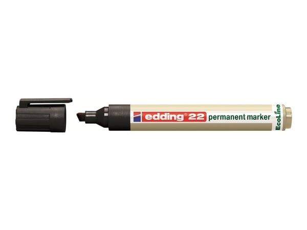 edding EcoLine 22 - Markør - permanent - for glass, metall, plast - svart - 1-5 mm