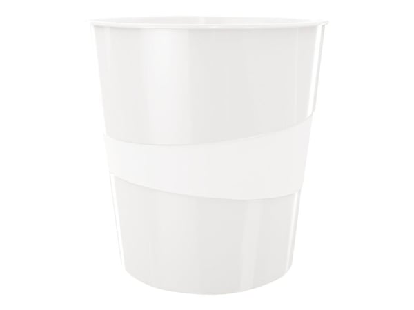 Leitz WOW - Jätekori - 15 L - kahva - polypropeeni (PP), polystyreeni - helmiäisvalkoinen