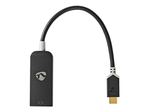 Nedis USB-C 3.1 Adapter Cable - USB / DisplayPort-adapter - USB-C (hann) til DisplayPort (hunn) - USB 3.1 - 20 cm - antrasitt