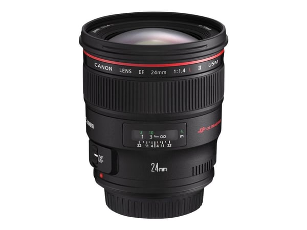 Canon EF - Vidvinkelobjektiv - 24 mm - f/1.4 L II USM - Canon EF - for EOS 1000, 1D, 50, 500, 5D, 7D, Kiss F, Kiss X2, Kiss X3, Rebel T1i, Rebel XS...