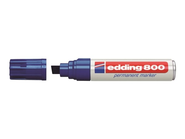 edding 800 - Markør - permanent - for glass, metall, plast - blå - 4-12 mm