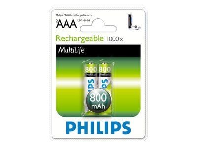 Philips Multilife R03B2A80 - Batteri 2 x AAA - NiMH - (oppladbart) - 800 mAh