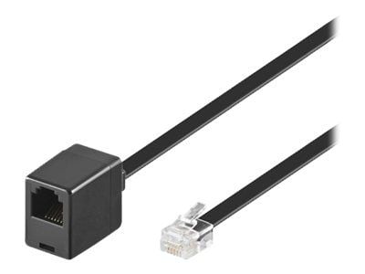 wentronic goobay - Telefonforlengelseskabel - RJ-12 (hunn) til RJ-12 (hann) - 3 m - svart