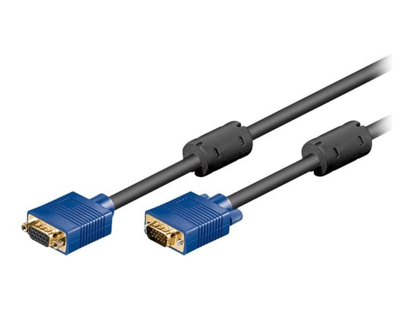 goobay - VGA-forlengelseskabel - HD-15 (VGA) (hunn) til HD-15 (VGA) (hann) - 1.8 m - tommelskruer - svart