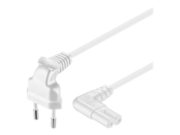 goobay NK 104 W-200 TV - Strømkabel - strøm IEC 60320 C7 til Europlug (hann) - AC 250 V - 2 m - hvit - Europa