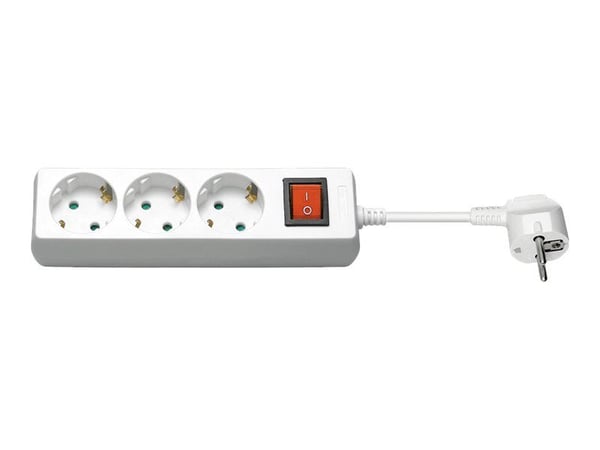 goobay NK 300S-300 CS - Tehonjakoyksikkö - AC 250 V - 3500 Watt - tulo: virta - lähtöliittimet: 3 - 3 m kaapeli - valkoinen