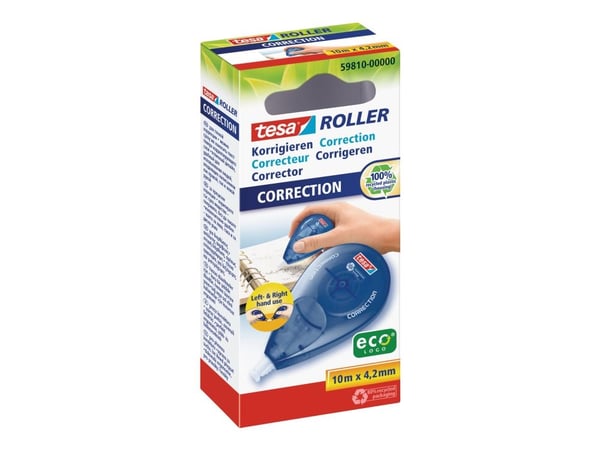 Tesa - Retterulle - 4.2 mm x 10 m - hvit - plastikk